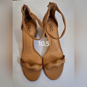 INC International Concepts Womens Square Stack Heels Wavy Ankle Strap Sa…